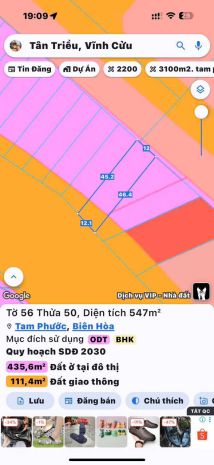 Bán đất mặt tiền quốc lộ 51 .thuộc phường tam phước. tp 7169154