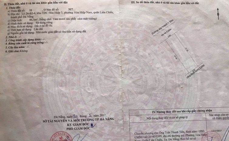 Bán lô đất mặt tiền tđc hòa hiệp 3 đồng cửa 3 - phường 7169338