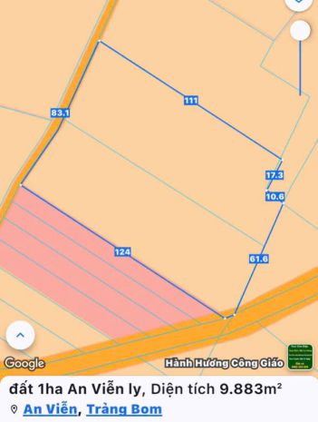 Bán 1ha đất 2 mặt tiền tại xã an viễn . trảng bom . 7169424