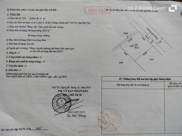 Bán đất kèm nhà cấp 4  2 mặt tiền  khu 4 hy cương, tp 7174381