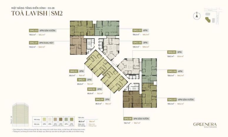 Quỹ căn 3 ngủ độc quyền chiết khấu 17 dự án greenera 7175504