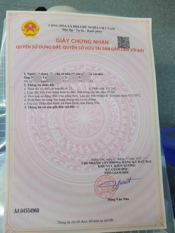 Chính chủ cần bán đất thôn hòa bình  xã bình định, kiến 7178334