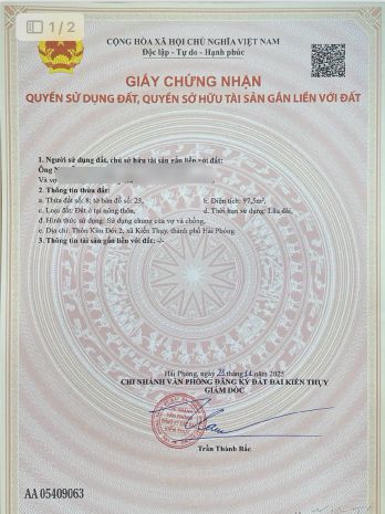 Kim đới 2 hữu bằng kiến thụy  giá 1 tỷ 7xx  lô đất đẹp 7182835