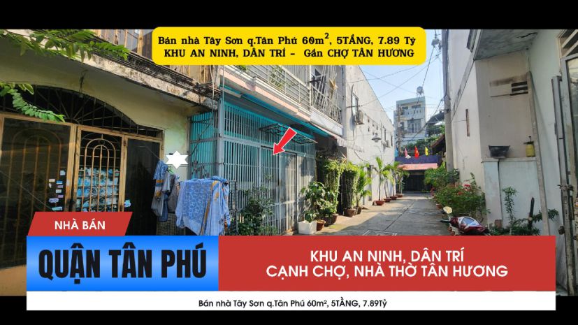 Bán nhà tây sơn q.tân phú 60m², 5tầng, 7.89tỷ - gần chợ tân 7186872
