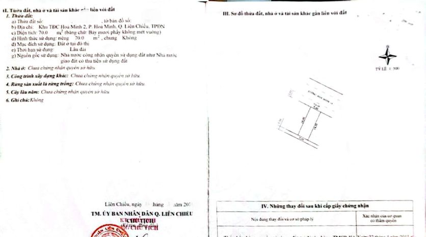 Bán nhà 2 tầng đường hoà minh 14 - đối diện trường 7191357