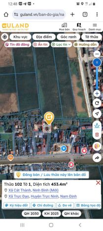 Bán lô đất 456m2  thổ cư 360m tại xã trực đạo - trực ninh 7198003