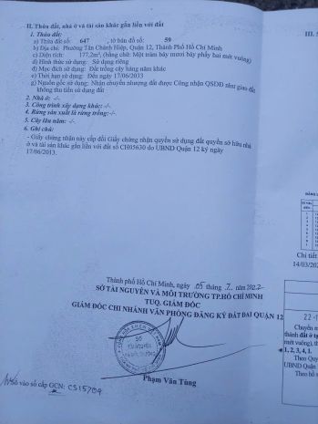 Giá rẻ hiếm  đất trung tâm q12  5x38 chỉ 4.1 tỷ xây nhà 7208812