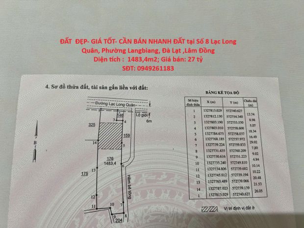 Đất  đẹp- giá tốt- cần bán nhanh đất tại phường langbiang, 7210797