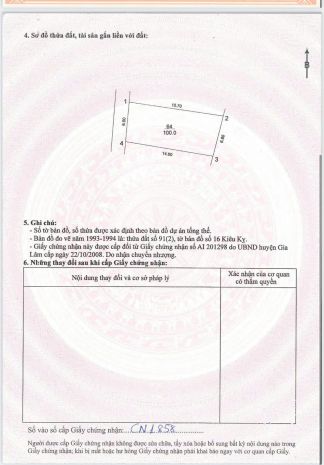 Cần bán 100 m2 đất kiêu kỵ - gia lâm, giá chỉ 6.6 tỷ, lh 7225785