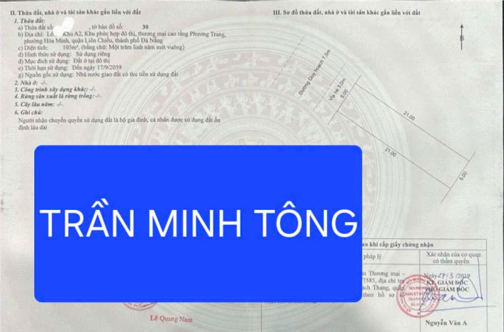 Bán đất khu a2 phương trang đường - đường trần minh tông 7254128