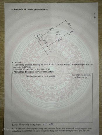 Chính chủ bán đất đầu ngõ thiên mã, cổ đông, sơn tây 360m², 7260618