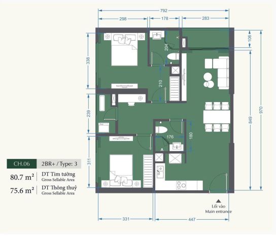 Chính chủ bán nhanh căn a3 trục 06 tầng trung - lumi 7269592