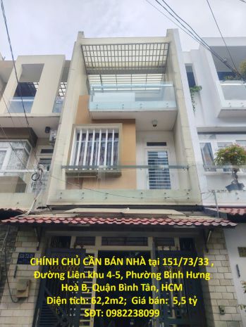 Chính chủ cần bán nhà tại 1517333 , đường liên khu 4-5, 7273190