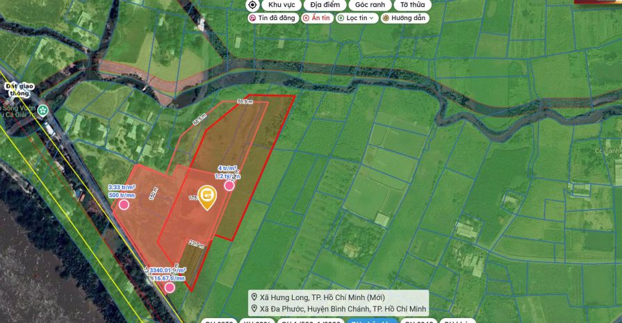 Đất mặt tiền - hưng long, đa phước, bình chánh 15000m² chỉ 7294700