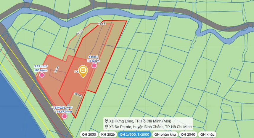 Đất mặt tiền - hưng long, đa phước, bình chánh 15000m² chỉ 7294701