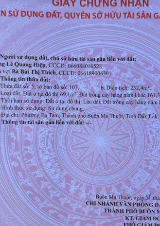 Bán nhà do thay đổi kế hoạch định cư - tp buôn ma thuột - 7297937