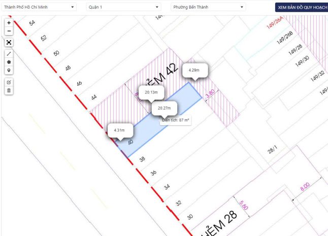 Nhà góc 2 mặt tiền tôn thất tùng bến thành q1  85m² đất, 7303403