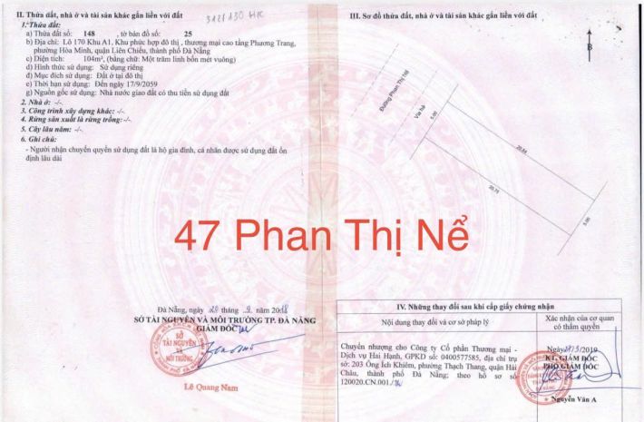 Bán đất đường phan thị nể - trục thông biển - cách biển 7304576