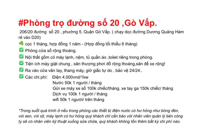 Phòng trọ giá tốt dọn vào ở ngay tại p5, gò vấp 7306735