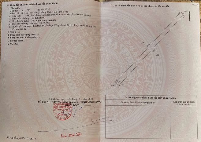 Chính chủ cần bán đất vườn tại xã hòa tịnh - h.mang thít - 7314011