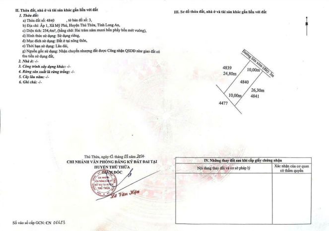 Đất đẹp  giá tốt   chính chủ cần bán xã mỹ phú, thủ thừa, 7314531