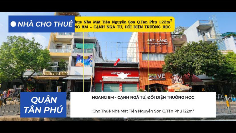Cho thuê nhà mặt tiền nguyễn sơn q.tân phú 128m²,ngang 8m, 7316721