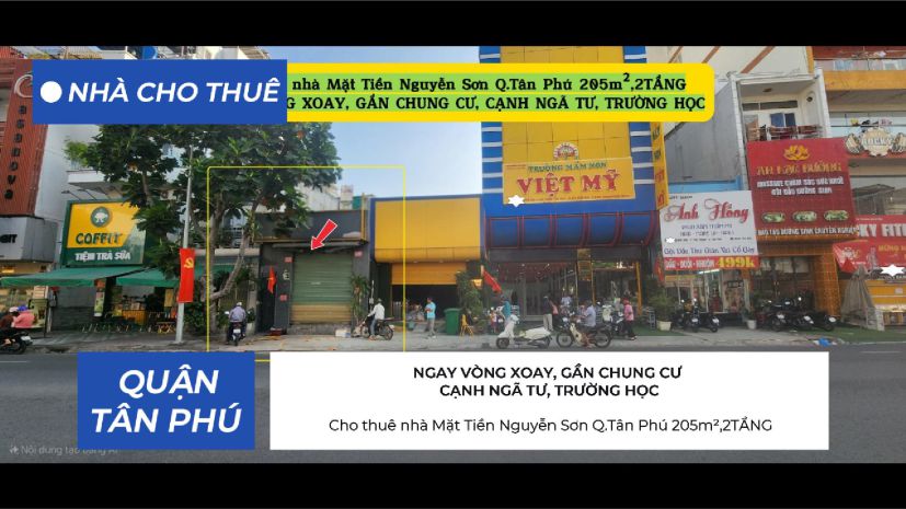 Cho thuê nhà mặt tiền nguyễn sơn q.tân phú 205m²,2tầng - 7320944