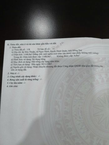 Chính chủ bán 2 lô đất gần nhau xã ngọc định - định quán 7330645