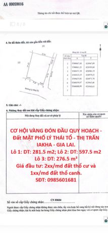 Cơ hội vàng đón đầu quy hoạch - đất mặt phố lý thái tổ - 7334110