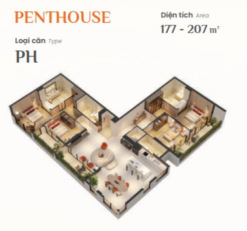Bán penthouses 195m2 - giá 8.1 tỷ - 4pn5wc 7 căn duy độc quy 7347810