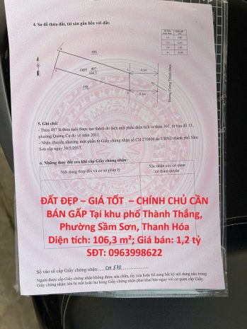 Đất đẹp  giá tốt   chính chủ cần bán gấp tại khu phố 7349308