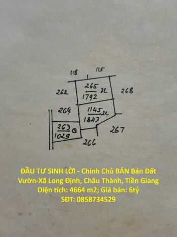 Đầu tư sinh lời - chính chủ bán bán đất vườn-xã long định, 7361583