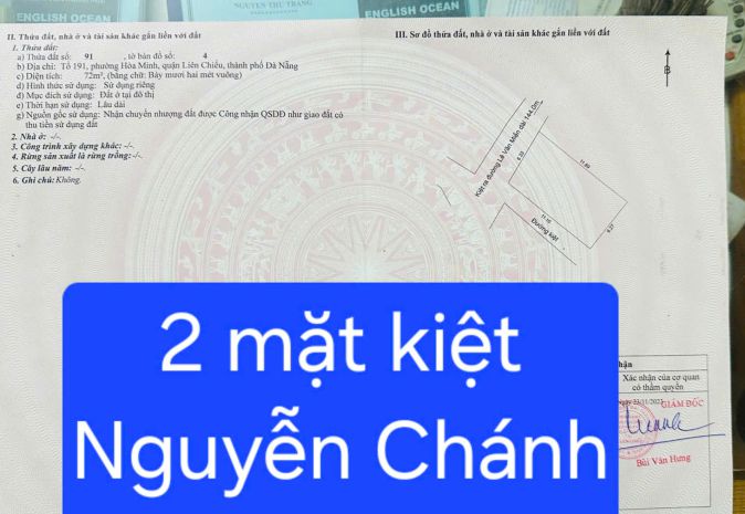 Bán đất góc 2mk ô tô k164 nguyễn chánh 7363996