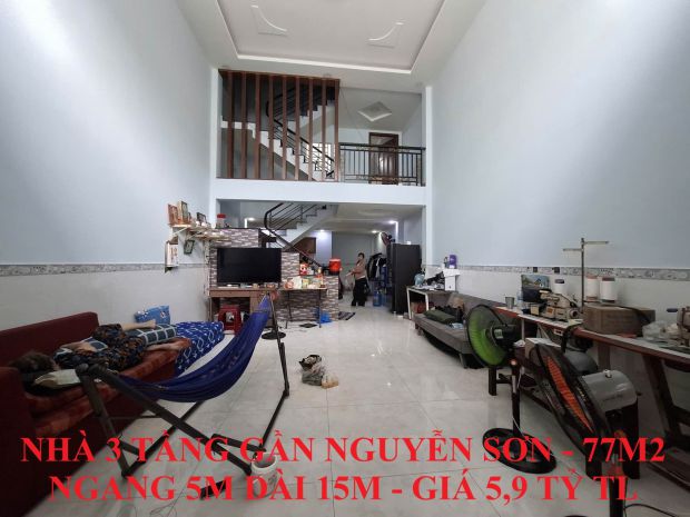 Nhà đẹp 3 tầng gần nguyễn sơn, 77m2 ngang 5m dài 15m, giá 7369954