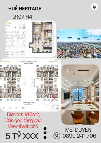 Căn góc tầng cao  view thành phố cực đẹp tại huế heritage 7370676
