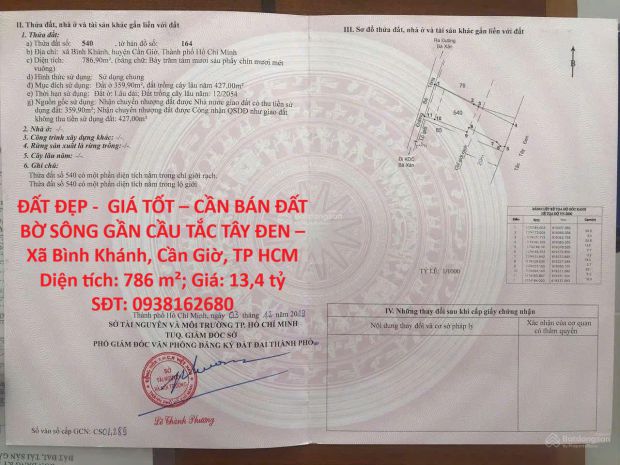 Đất đẹp -  giá tốt  cần bán đất bờ sông gần cầu tắc tây 7371258