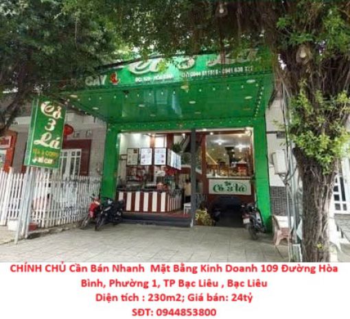 Chính chủ cần bán nhanh  mặt bằng kinh doanh  đường hòa 7380017