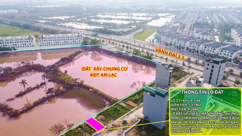 Thanh khoản lô đất cực hiếm khu đất dịch vụ 4.6 ha vân canh 7402169