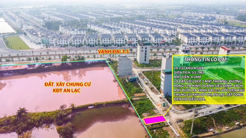 Thanh khoản lô đất cực hiếm khu đất dịch vụ 4.6 ha vân canh 7402170