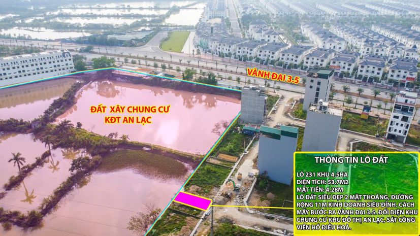 Thanh khoản lô đất cực hiếm khu đất dịch vụ 4.6 ha vân canh 7402171