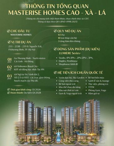 Nhận booking masterise cao xà lá - quỹ căn giá tốt ưu đãi 7417864