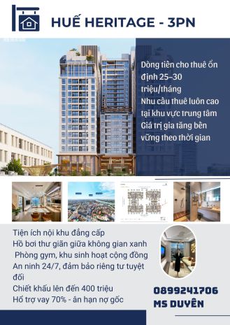 Căn hộ 3pn huế heritage  không gian sống đúng nghĩa cho 7419455