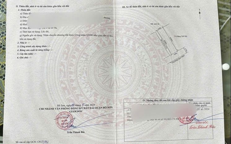 Bán đất mặt đường trung nghĩa  đồ sơn  mặt tiền rộng 7419718