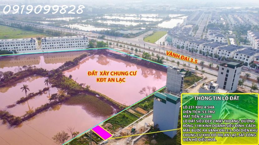Chính chủ bán lô đất dịch vụ van canh khu 4.5ha diện tích 7427682