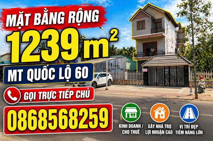 Chính chủ bán gấp nhà mặt tiền quốc lộ 60 ở tiểu cần trà 7428743