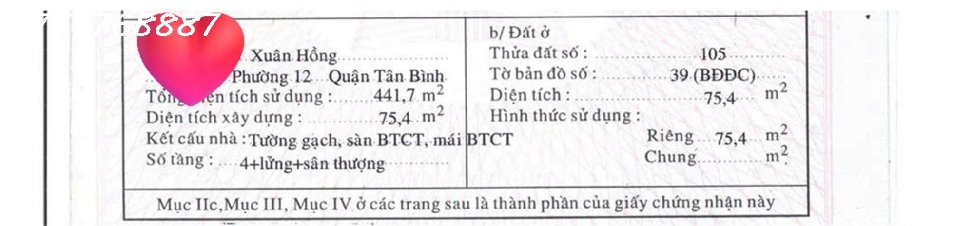 Bán mt 135 xuân hồng, p4, tân bình - 5 tầng - hđt 50tr 7428937