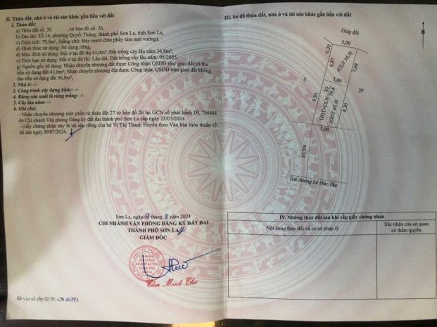 Chính chủ bán đất  phường quyết thắng, tp. sơn la 7432613