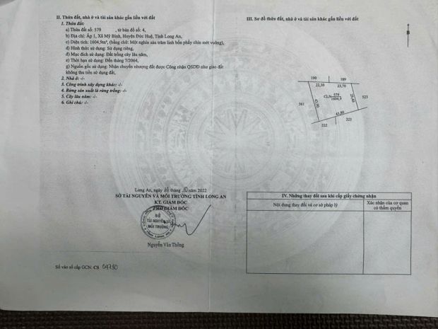 Chính chủ  cần bán miếng đất vườn 1600m2 - giá : 700tr có 7434653