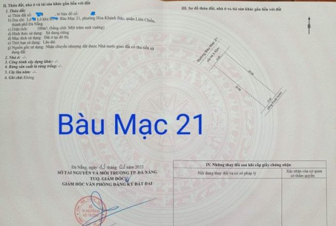 Bán 1 cặp đất đường 7,5m bàu mạc 21 - đấu lưng đường 7435736