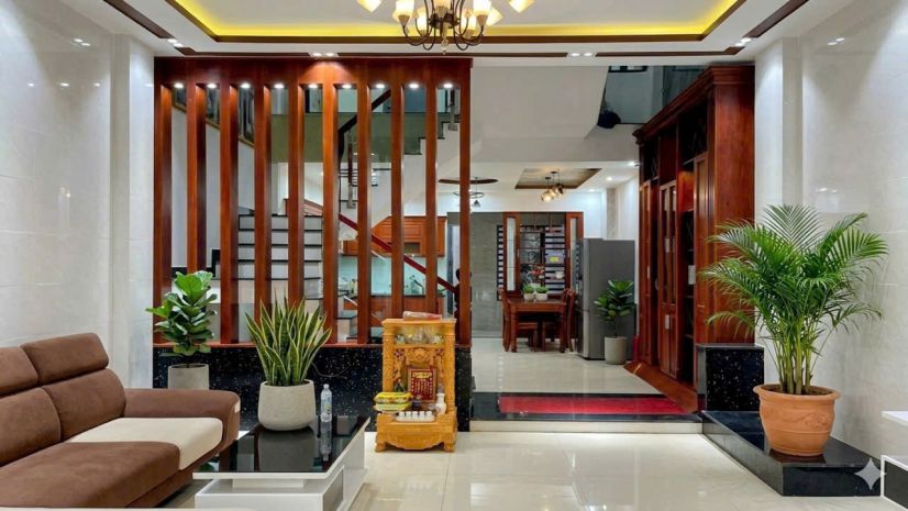 Bán nhà 4 tầng đường hoà phú 9 trục đường 7,5m thông tô 7435934